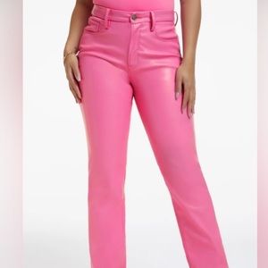 Good American Hot Pink Straight Leg Pants
